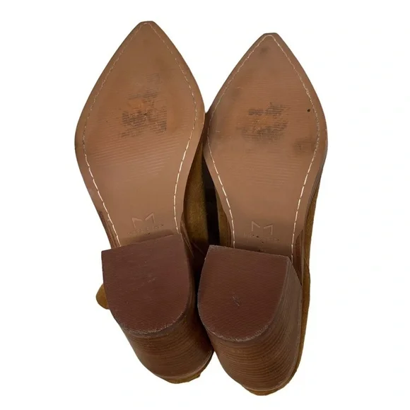 Marc Fisher Gadri Pointed Toe Bootie Rhum Suede Size 10 Stacked Heel - Picture 7 of 8